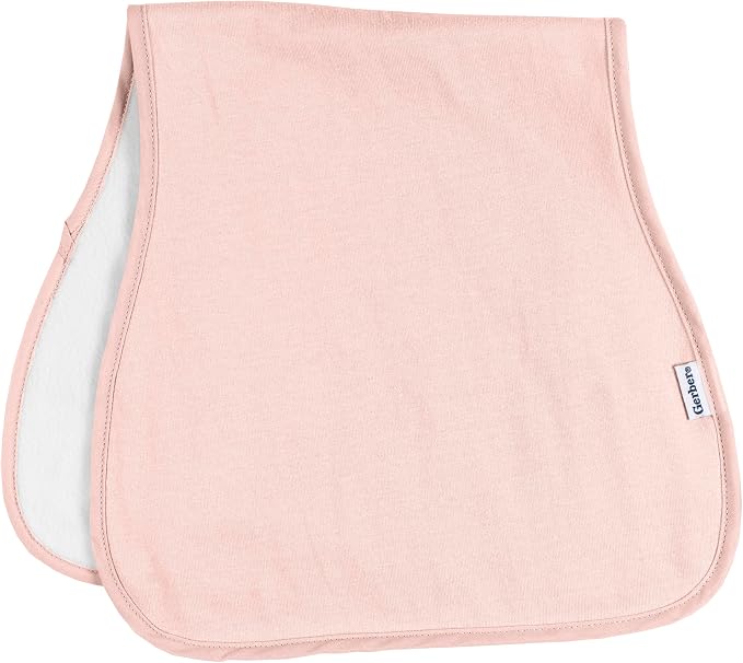 Gerber Baby Unisex Burp Cloths 5-Pack, Pink, Size 10.5" x 21"
