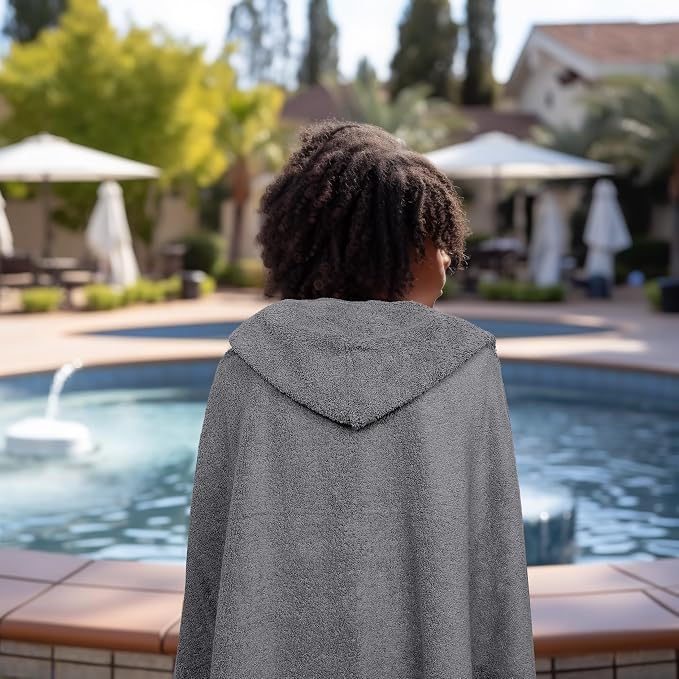ORIGINAL KIDS Hooded Bath Towel Wrap - Ultra Soft 100% Cotton Terry Large Oversized Hooded Kids Towel - Toddler Big Kid Shower Pool Beach Towel - Absorbent Quick Dry Easy Care Gift - 30x54 - Charcoal