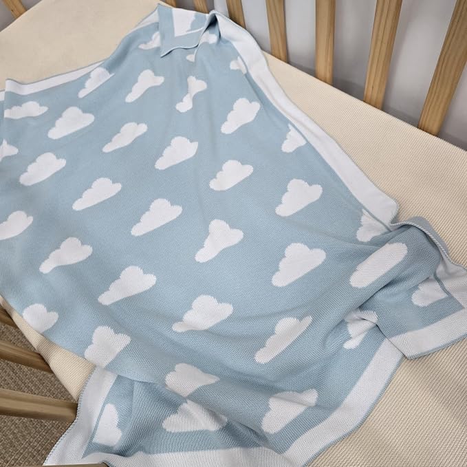The Cloud Blanket - 100% Organic Cotton Baby Blanket, American Made, 30x40in - Bassinet, Crib, Stroller - Gift Registry Baby Shower for Newborns and Kids