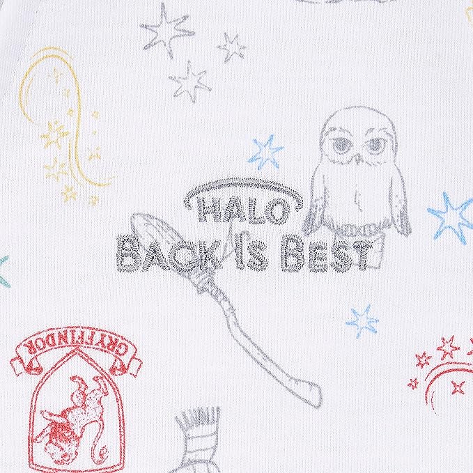 HALO Harry Potter 100% Cotton Sleepsack Swaddle, 3-Way Adjustable Wearable Blanket, TOG 1.5, Harry Potter Enchanted, Small, 3-6 Months