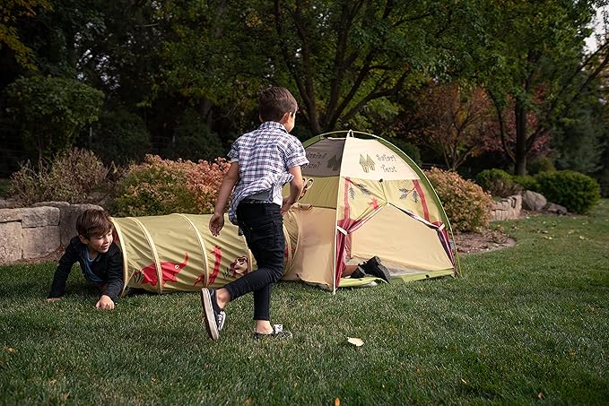 Pacific Play Tents 20435 Kids Safari Fun Dome Tent Crawl Tunnel Combo Indoor / Outdoor Fun,Multicolor