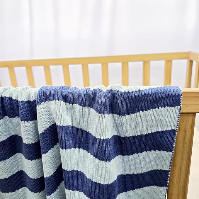 The Little Ripple Blanket - 100% Organic Cotton Baby Blanket, American Made, 30x40in - Bassinet, Crib, Stroller - Gift Registry Baby Shower for Newborns and Kids