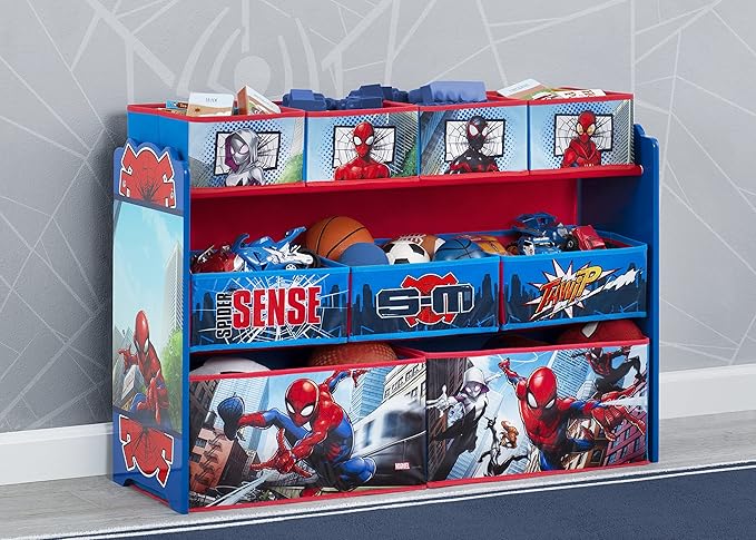 Marvel Spider-Man Deluxe 9 Bin Design and Store Toy Organizer by Delta Children, Greenguard Gold Certified