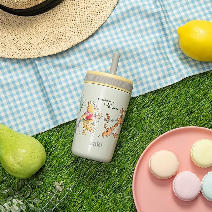 Zak Designs Disney Winnie the Pooh Kelso Toddler Cups For Travel or At Home, 12oz Vacuum Insulated Stainless Steel Sippy Cup With Leak-Proof Design is Perfect For Kids (Winnie the Pooh & Friends)