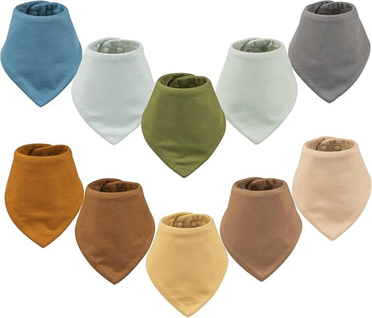 Tiny Twinkle Bandana Scarf Bibs - Water Resistant and Absorbent Drool and Teething Baby Bibs