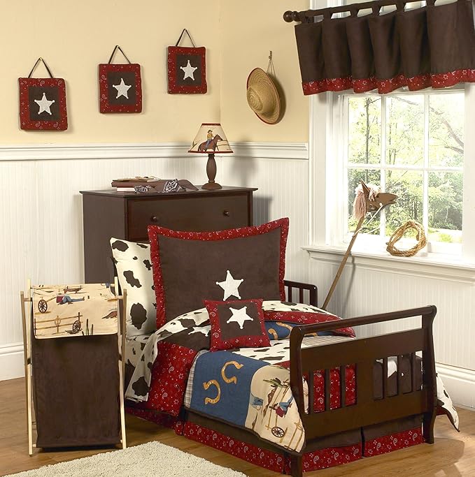 Sweet Jojo Designs Tan and Red Cowboy Playmat Tummy Time Baby and Infant Play Mat for Wild West Collection