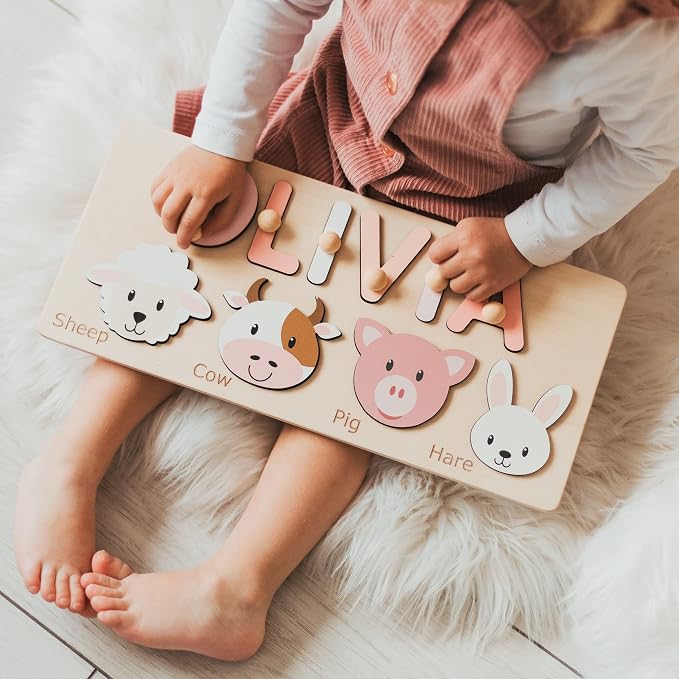 Montessori Animal Busy Board, Wooden Sensory Activity Board for Toddlers, Fine Motor Skills Learning Toy, Travel Busy Toy for 1 2 3 Year Old Boys and Girls, Educational Gift