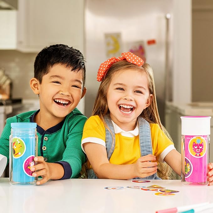 Munchkin® Miracle® 360 Insulated Sippy Cup, Includes Stickers to Customize Cup, 9 Ounce, Pink