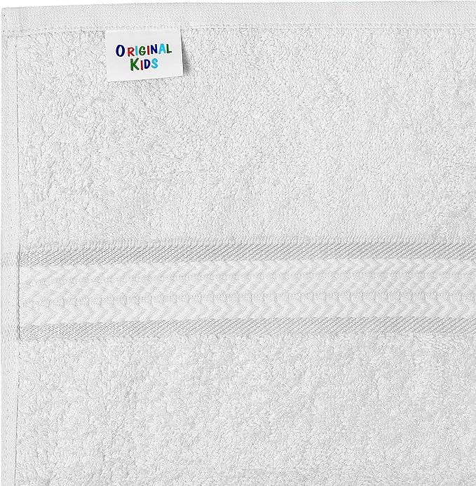 ORIGINAL KIDS Hooded Bath Towel Wrap - Ultra Soft 100% Cotton Terry Large Oversized Hooded Kids Towel - Toddler Big Kid Shower Pool Beach Towel - Absorbent Quick Dry Easy Care Gift - 30 x 54 - White