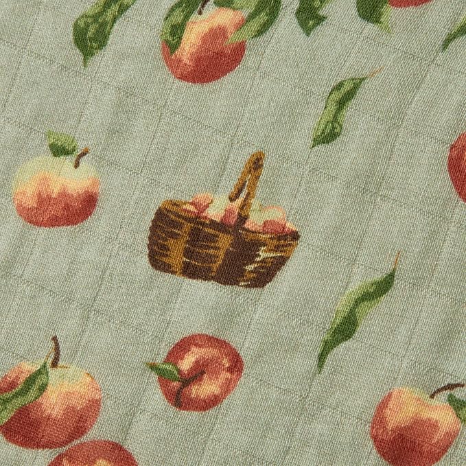 Milkbarn Baby Swaddle Blanket - Soft & Gentle 100% GOTS-Certified Organic Cotton - Nursery Swaddling Blankets for Boys and Girls, Apple Orchard