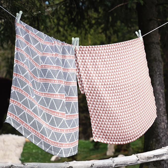 Bacati Emma Aztec Triangles 4 Piece Cotton Muslin Swaddling Blankets, Mint