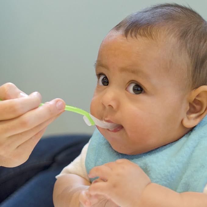 green sprouts Silicone and Sprout Ware First Food Spoons, Light Sage/Light Blueberry