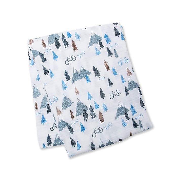Lulujo Baby 100% Cotton Muslin Swaddle Blanket, 47 x 47-Inches, Mountain Top