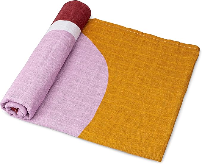 Goobie Baby Organic Muslin Swaddle Blanket, 100% Certified Organic Cotton, Ultra Soft & Breathable, Oversized 47 X 47 Inches for Easy Swaddling, Multi-Use Blanket for Nursing & More (Unity)
