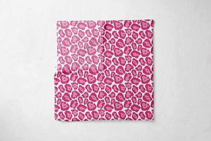 Bacati - 4 Pack Ikat Baby Swaddle Blanket Girls Swaddle Wrap Soft Breathable Cotton Muslin Swaddle Blankets Receiving Blanket for Girls, Large 45 x 45 inches (Dots/Leopard Pink/Grey)