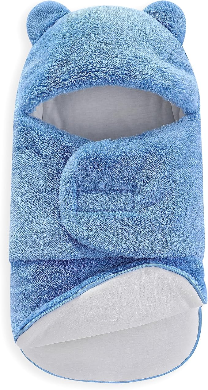 AiWMGL Baby Swaddle Blanket Boys Girls Fleece Winter Warm Adjustable Newborn Swaddling Wrap Soft Sleeping Sacks Infant 0-3 Months