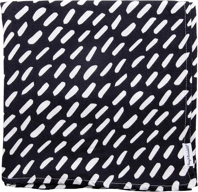 Tiny Twinkle Kaffle Swaddle Blanket 2-Pack - Soft and Silky Baby Blanket to Wrap and Swaddle Newborns, Sized 47 x 47(Black, White)