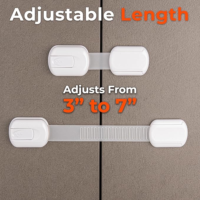 6-Pack Cabinet Locks Baby Proofing - Childproof Locks for Cabinets, Drawers, Cupboard, Refrigerator, Toilet Seat, Trash Can, Dishwasher