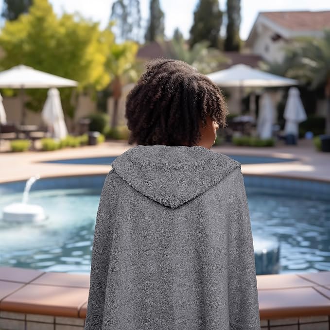 ORIGINAL KIDS Hooded Bath Towel Wrap - 2 Pack - Ultra Soft 100% Cotton Terry Large Oversized Hooded Kids Towel - Shower Pool Beach - 579 GSM Absorbent Quick Dry Plush Gift - 30 x 54 - Charcoal