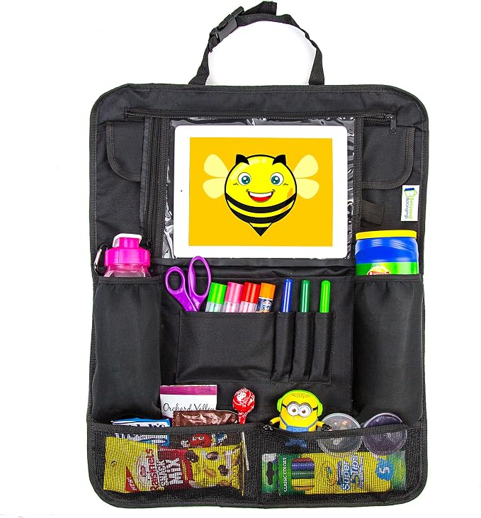 Backseat Car Organizer | Car Organizer Back Seat Protector With 12 Compartments Plus ipad Holder | Used As Car Back seat Organizer, Car Seat Organizer, Car Organizer For Kids