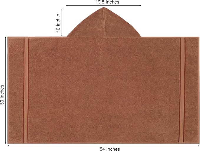 ORIGINAL KIDS Hooded Bath Towel Wrap - 2 Pack - Ultra Soft 100% Cotton Terry Large Oversized Hooded Kids Towel - Shower Pool Beach - 579 GSM Absorbent Quick Dry Plush Gift - 30 x 54 - Mocha