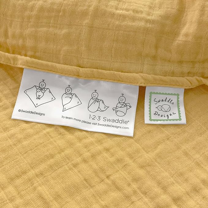 SwaddleDesigns Cotton Muslin Swaddle Blanket, Receiving Blanket for Baby Boys & Girls, Best Registry Gift, 46x46 inches, Gold