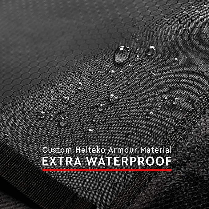 Helteko Back Seat Protector for Car, 2 Pack Premium Kick Mats for Kids, Extra Large Car Seat Cover for Backseat with Mesh Pockets, Waterproof Dirt & Mud Protection, Black