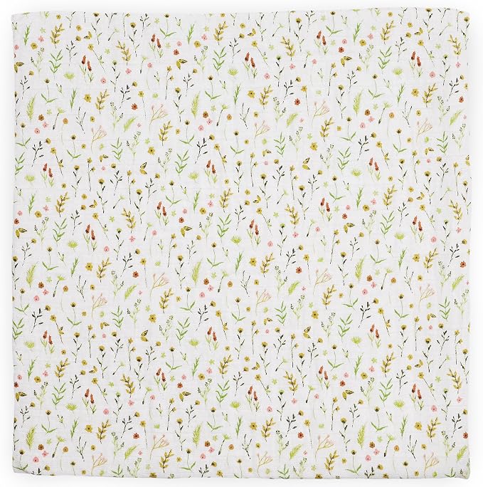 Little Unicorn Muslin Swaddle Blanket for Newborns & Infants | Soft & Breathable Fabric | Baby Blanket for Swaddling, Nursing, Shower Gifts (Floral Field)