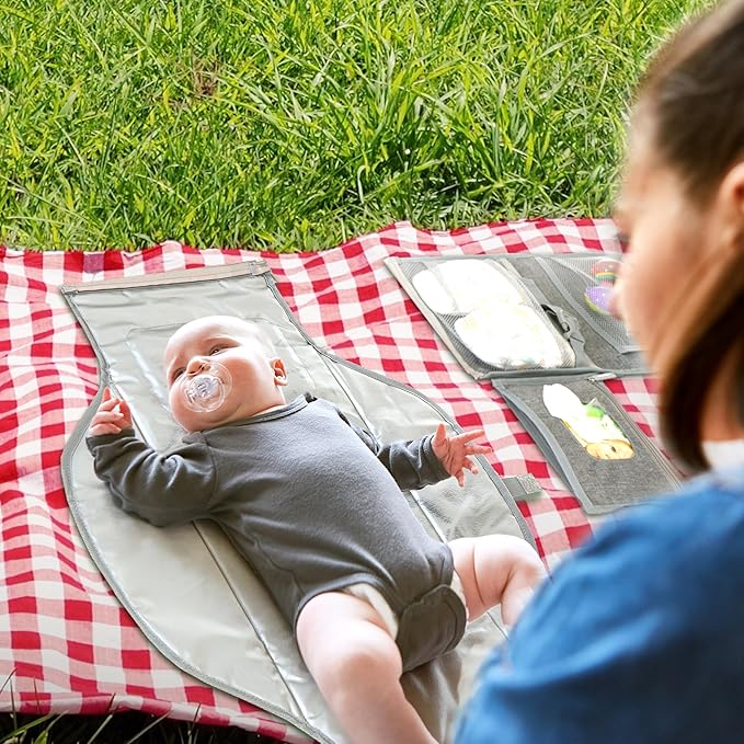 Portable Changing Pad for Baby ??Soft, Comfortable Portable Diaper Changing Pad with Wipes Pockets, Waterproof and Easy to Clean ??Baby Registry Search, new born baby essentials must haves, baby stuff