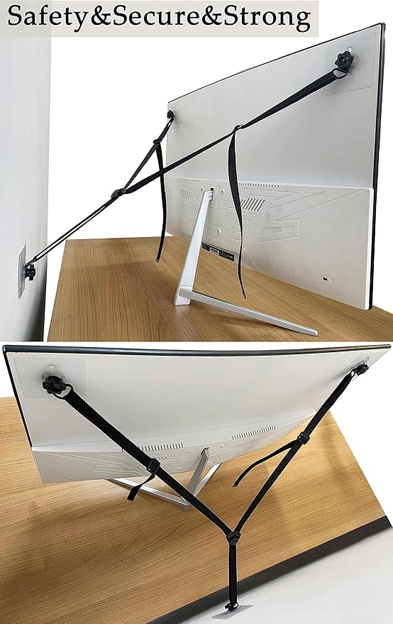 1 Pack Adjustable TV Safety Straps, No-Drill Anti-Tip Furniture Anchors for Baby Proofing, Flat Screens Fix to Wall,Cabinet,Stand Or Desk, Earthquake Straps