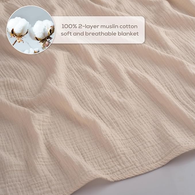 Muslin Swaddle Baby Blanket for Boys and Girls, 100% Cotton, Swaddles for Newborns, 47"x47", Soft Breathable Skin Friendly Warm ??Pack of 2