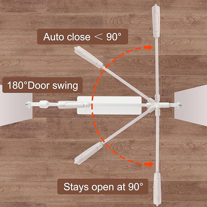 Narrow Baby Gate or Doorways No Drill 29.13-33.86 Inch,Pressure Mounted Metal Child Gates for Wide Openings,Walk Through Pet Gate Indoor Auto Close,White
