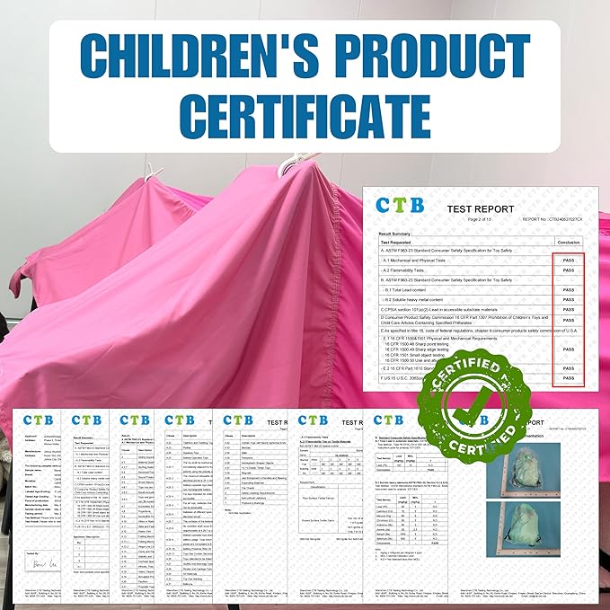 Magic Fort Building Kit for Kids - Large Lightweight Blanket Fort Making Kit Clips with CPC Certification - Portable Playhouse Play Tent Fort - Indoor/Outdoor Girls/Boys Toys Ages 4-5 6 7 8-12