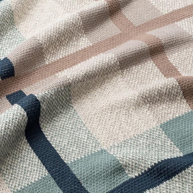 Crane Baby Knitted Baby Blanket, Charlie Farmhouse Plaid Collection, Cotton Baby Blankets, Crib Blanket, Stroller Blankets for Babies, Gender Neutral Nursery Decor, Knit Baby Quilt