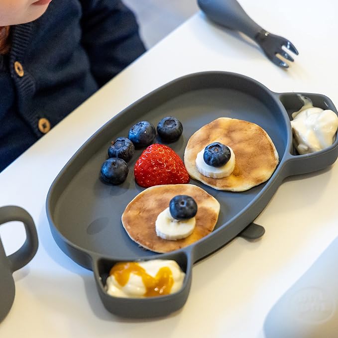 TUM TUM Baby Dinner Set for Weaning, Includes Silicone Suction Plate & Bowl, Baby Cutlery, 6 Months Plus, Dishwasher Safe, BPA Free (Kev Koala)