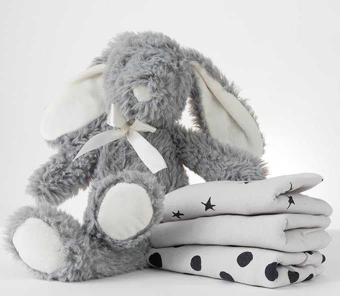 Ely's & Co. Adjustable Swaddle Blanket Infant Baby Wrap Set 3 Pack Grey and Black 0-3 Months