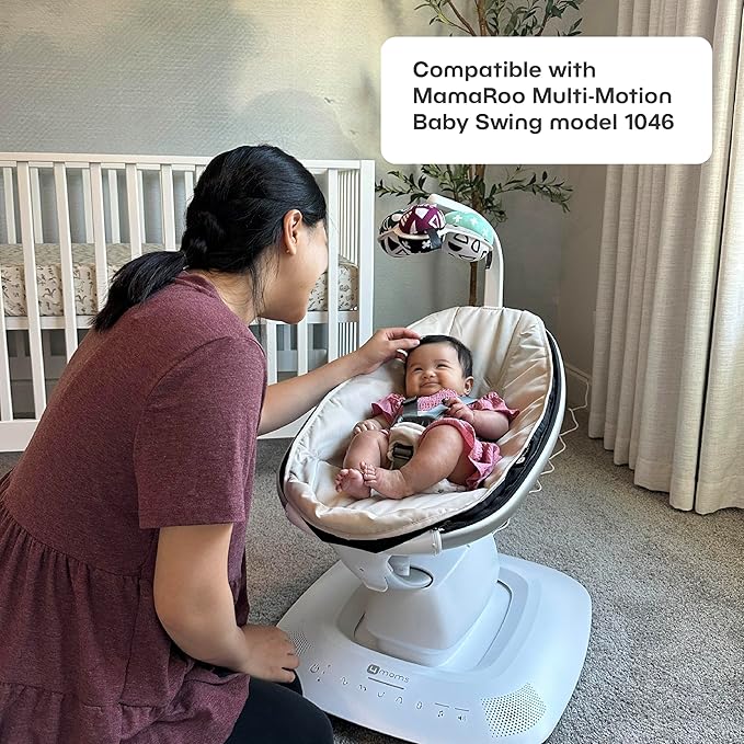 4moms Extra Seat Fabric, MamaRoo Baby Swing, Compatible with Model 1046, Model 1046, Grey Classic