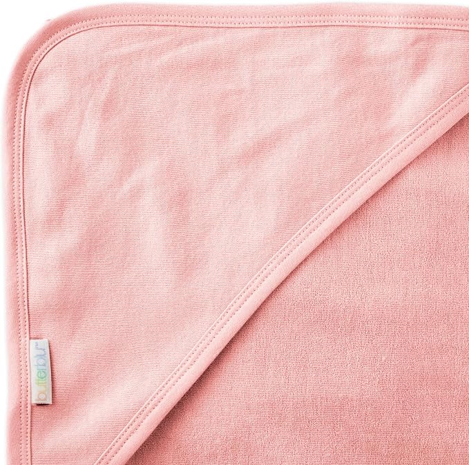 Butterblu Harper - 100% Organic Cotton Hooded Towels in Soft and Absorbent Baby Terry, 3-Pack, Pink, One Size