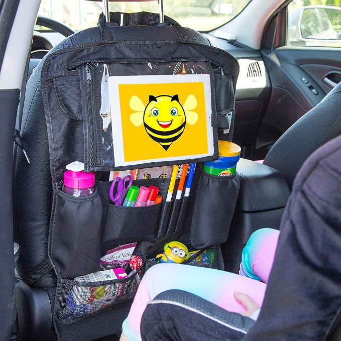 Backseat Car Organizer | Car Organizer Back Seat Protector With 12 Compartments Plus ipad Holder | Used As Car Back seat Organizer, Car Seat Organizer, Car Organizer For Kids