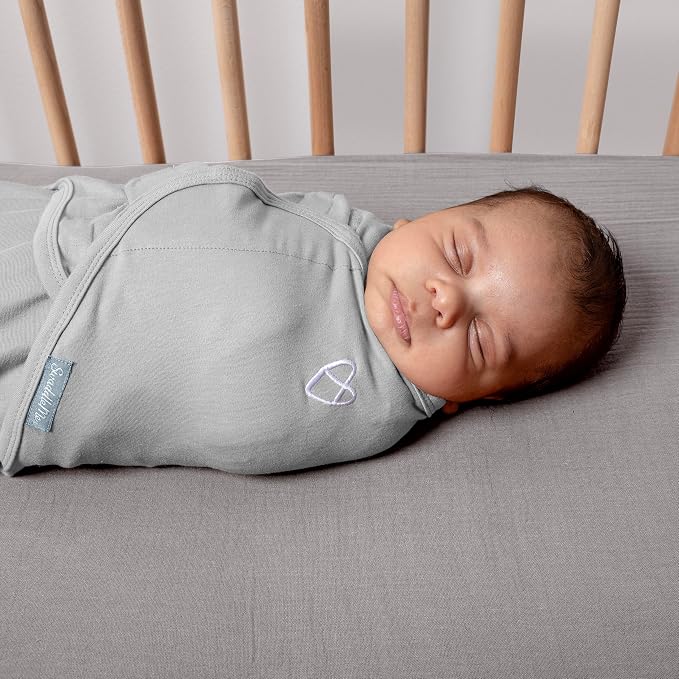 SwaddleMe by Ingenuity Original Swaddle, 100% Cotton, Improves Sleep & Calms Startle Reflex, 0-3 Months, 1.0 TOG, 3-Pack, Baby Swaddle Blanket - Criss Cross