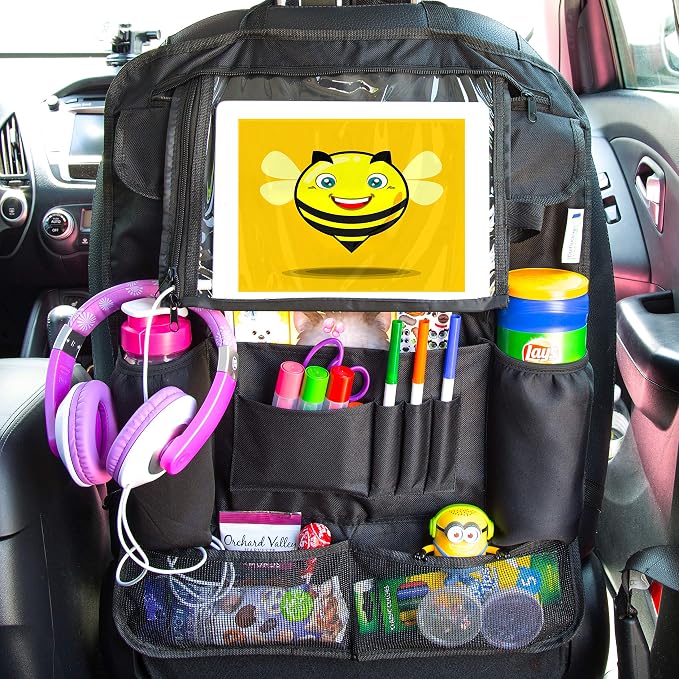 Backseat Car Organizer | Car Organizer Back Seat Protector With 12 Compartments Plus ipad Holder | Used As Car Back seat Organizer, Car Seat Organizer, Car Organizer For Kids