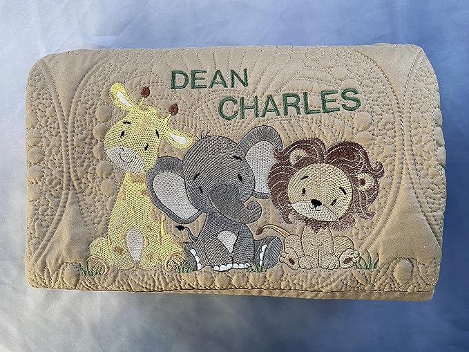Personalized Baby Blankets Baby Quilt Monogrammed Blankets for Kids Baby Blankets for Girls Embroidered Baby Gifts Soft for Toddler boy or Girl (Animals)