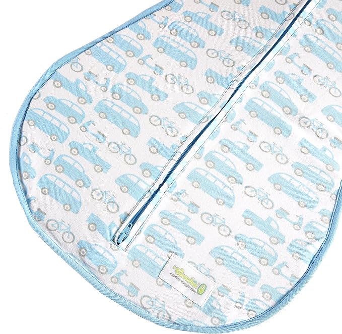 Woombie Convertible Nursery Swaddling Blanket - Swaddle Converts to Wearable Blanket for Babies Up to 3 Months - Vented (Beep Beep, 5-13 lbs)