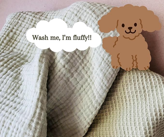 Leyl&Ari Waffle Baby Blanket | Organic Muslin and Waffle Weave Toddler Quilt | Toddler Blankets for Boys Girls (Sage)