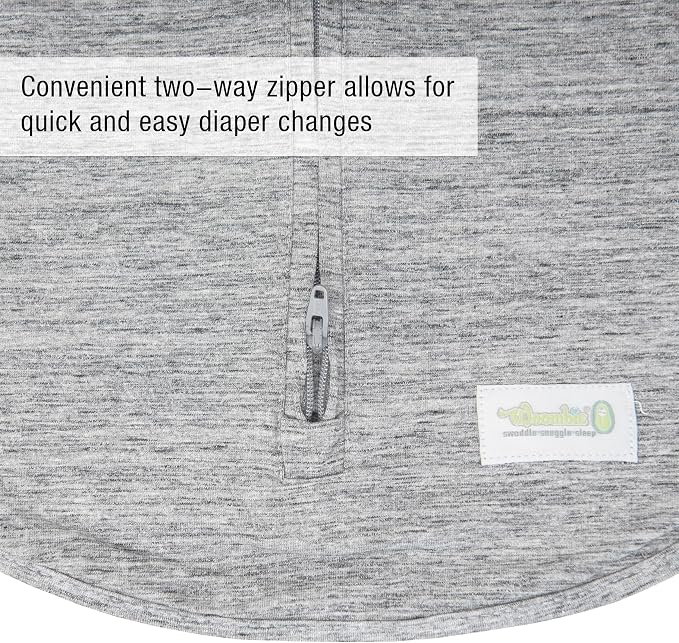 Woombie Convertible Baby Swaddling Blanket I Swaddle Converts to Arms-Free Wearable Blanket for Babies Up to 6 Months, Grey, 14-19 lbs
