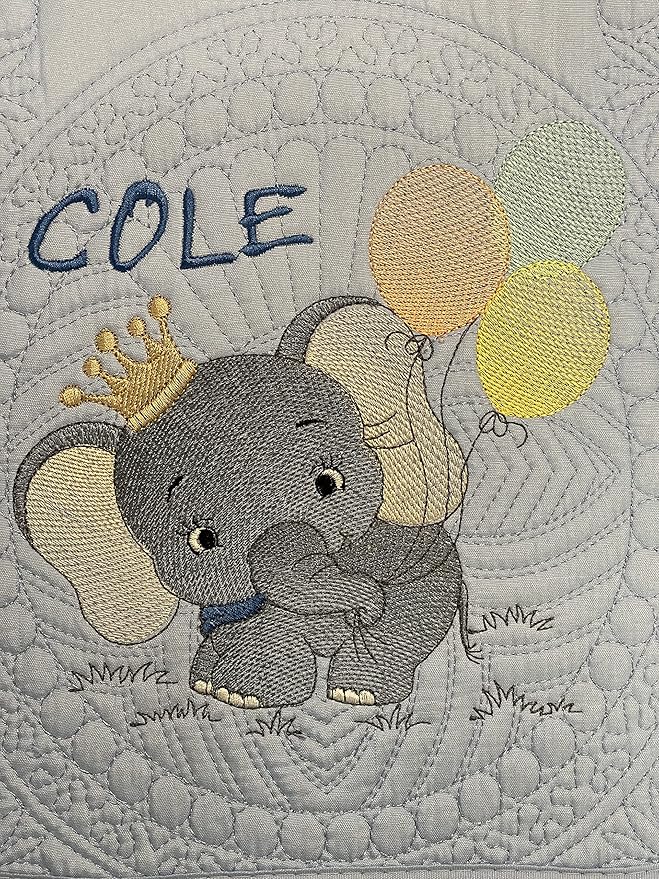 Personalized Baby Blanket Baby Quilt Monogrammed Blankets for Boys and Girls Embroidered Baby Gifts (Elephant 2) (Elephant 2)