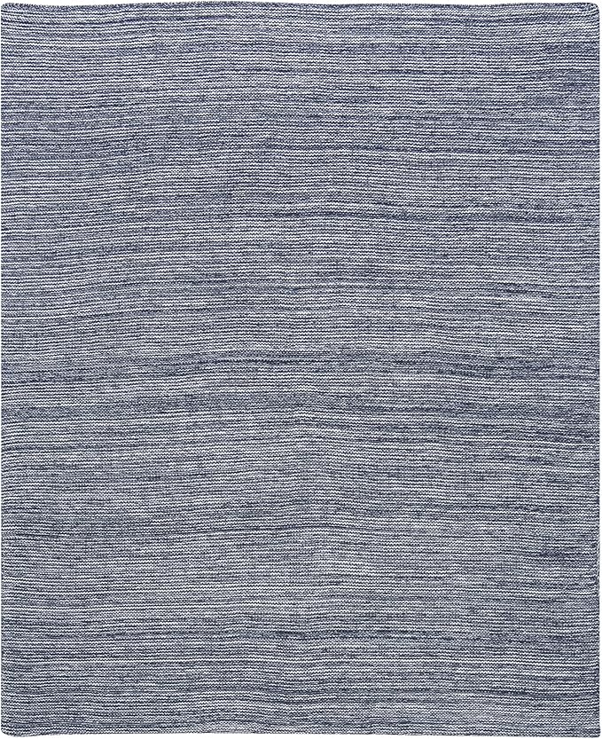 Lambs & Ivy Baby Cotton Blanket - Blue/White Marl Textured Knit, 100% Cotton, Neutral Baby Blanket, 30"x40", Soft & Lightweight