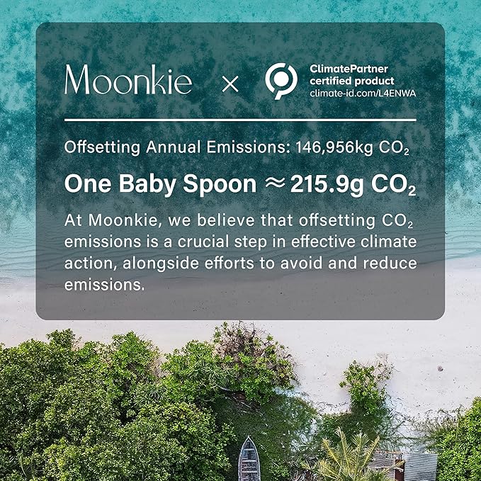 Moonkie Silicone Baby Spoons Set of 4, Toddler Spoons for Self Feeding 6 Months, Two Sizes Feeding Spoons for First Stage 4+ Months, Baby Utensils, Bendable, Chewproof & Boil-proof (Without Case)