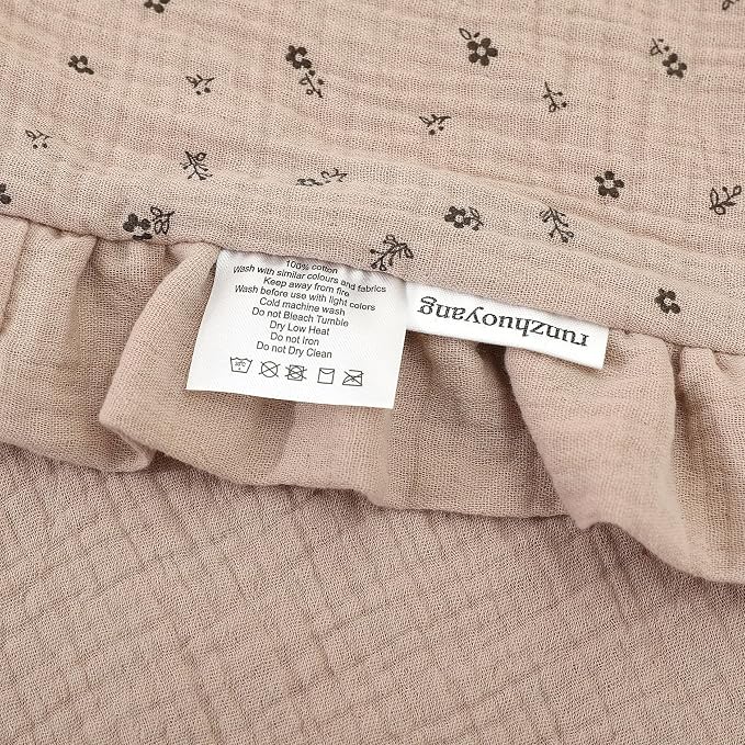 Muslin Toddler Blanket 43"x43" - 100% Cotton Super Soft Crib Blanket for Baby Boys & Girls, Infant & Toddler,Lightweight Nursing Cover & Breathable Stroller Blanket,Floral Design (Brown)