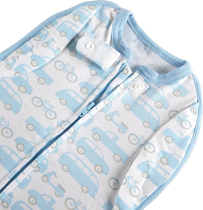 Woombie Convertible Nursery Swaddling Blanket - Swaddle Converts to Wearable Blanket for Babies Up to 3 Months - Vented (Beep Beep, 5-13 lbs)